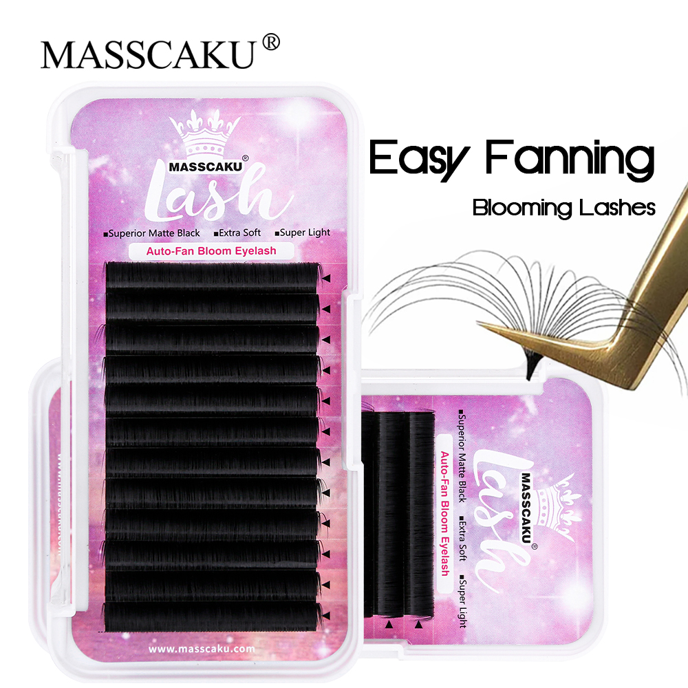 Eyelash Extension Wet Look - MASSCAKU 0.05/0.07mm Automatic Fanning Lash Faux
