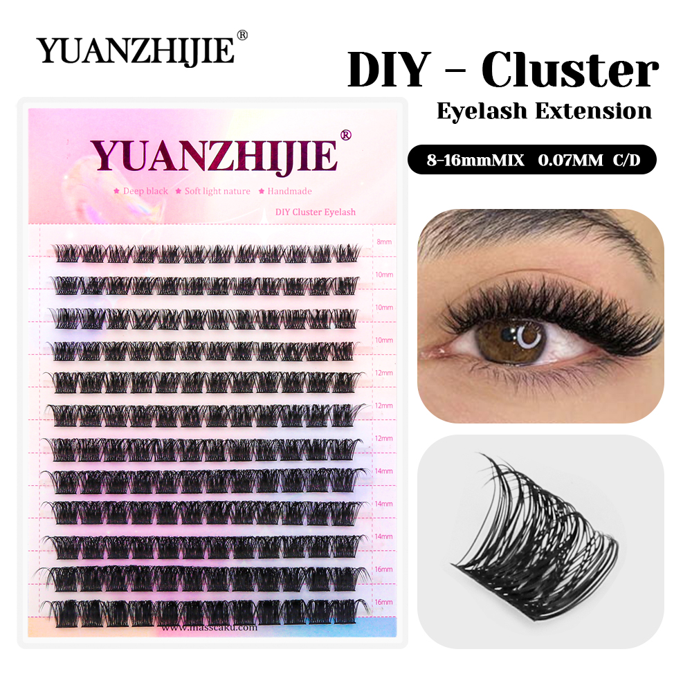 Eyelash Extension Hybrid - 12 Rows YUANZHIJIE Premium Faux Mink