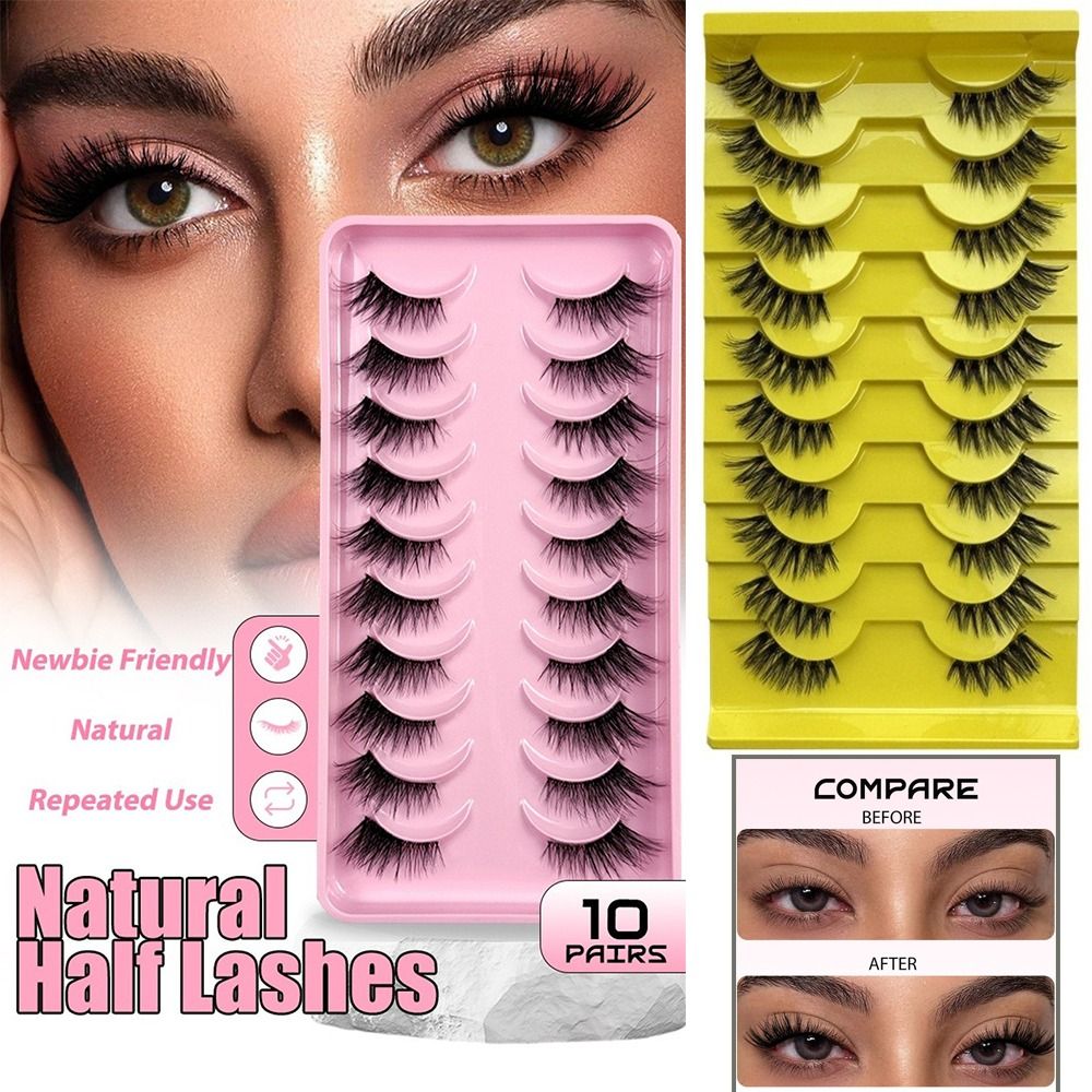 Eyelash Extension Volume Cat Eye - 10Pairs New 3D Dramatic False Eyelashes