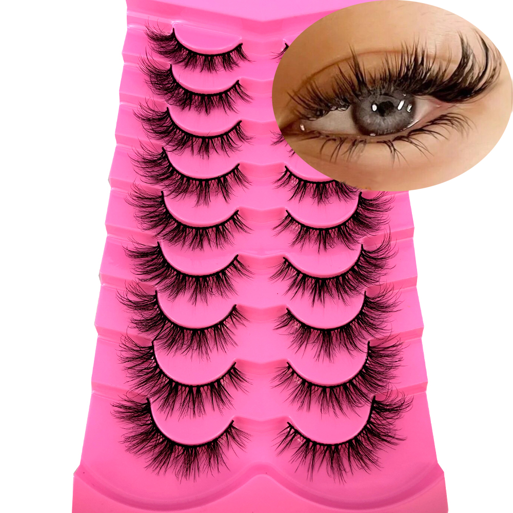 Eyelash Extension Volume Cat Eye - 9Pairs Mink Lashes Fluffy Cat Eye