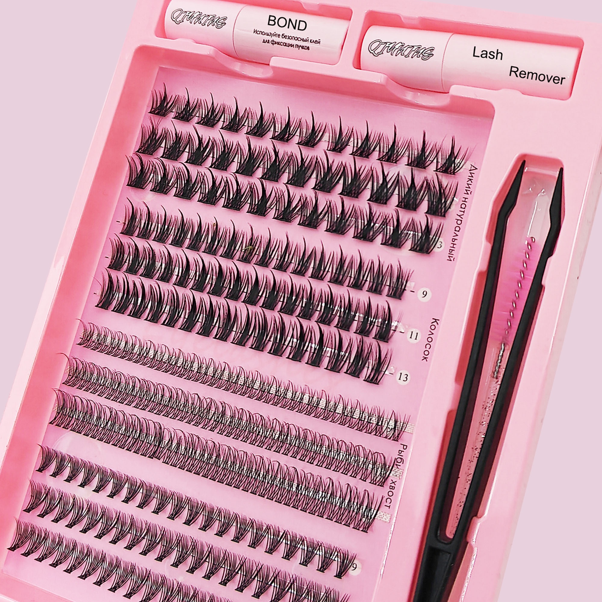 Eyelash Extension Wet Look - QIUNING Manga Lash Clusters Kit Clear