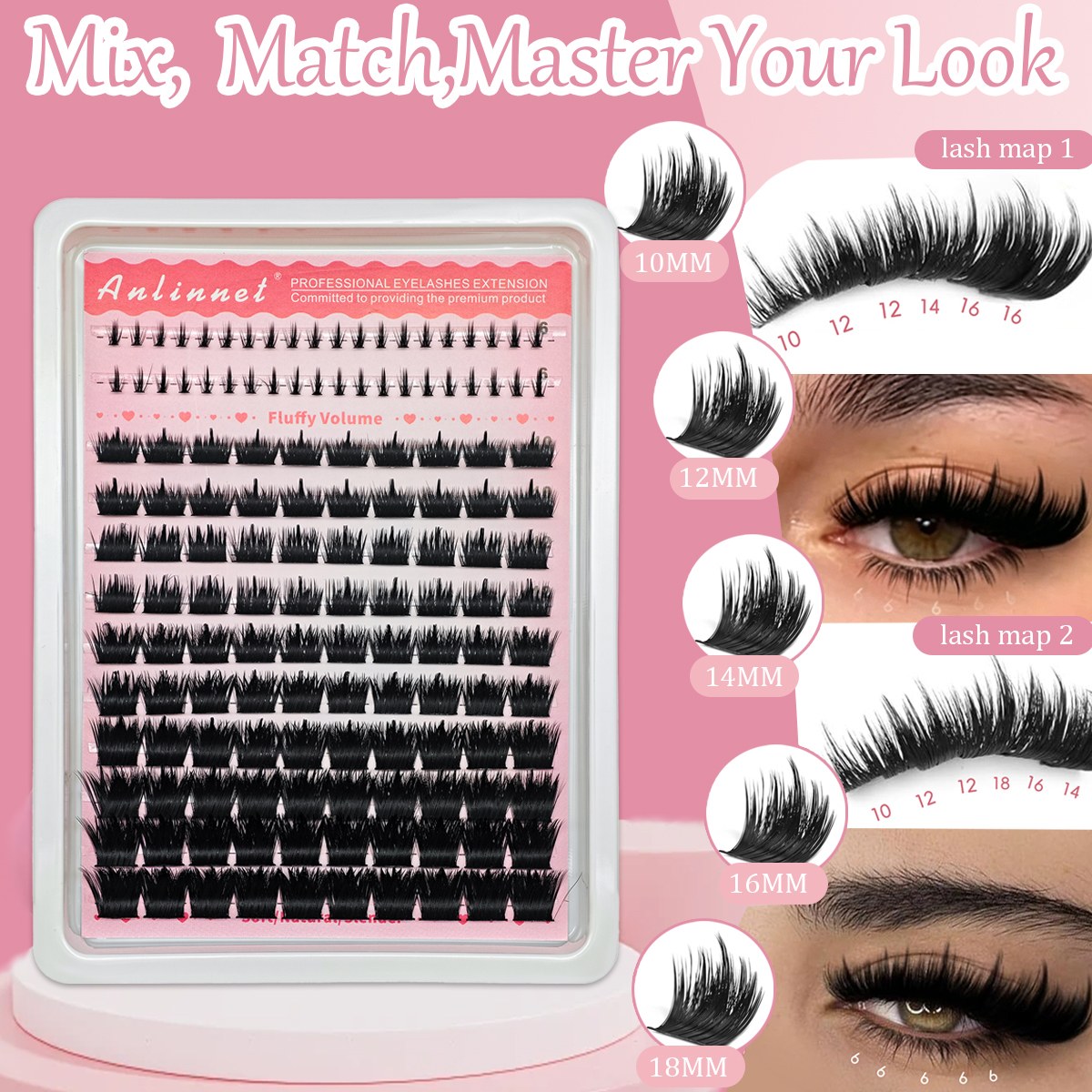 ANLINNET Lashes Cluster DIY La – Eyelash Extension Volume Cat Eye Bewertung und Preis