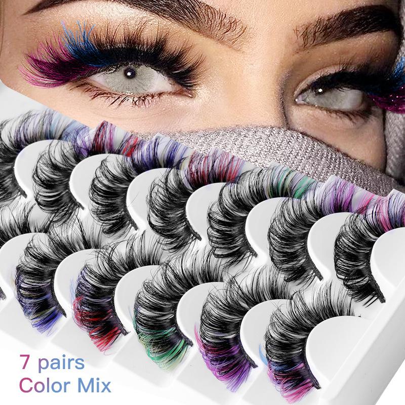 7 Pairs Colorful False Eyelash – Eyelash Extension Volume Bewertung und Preis