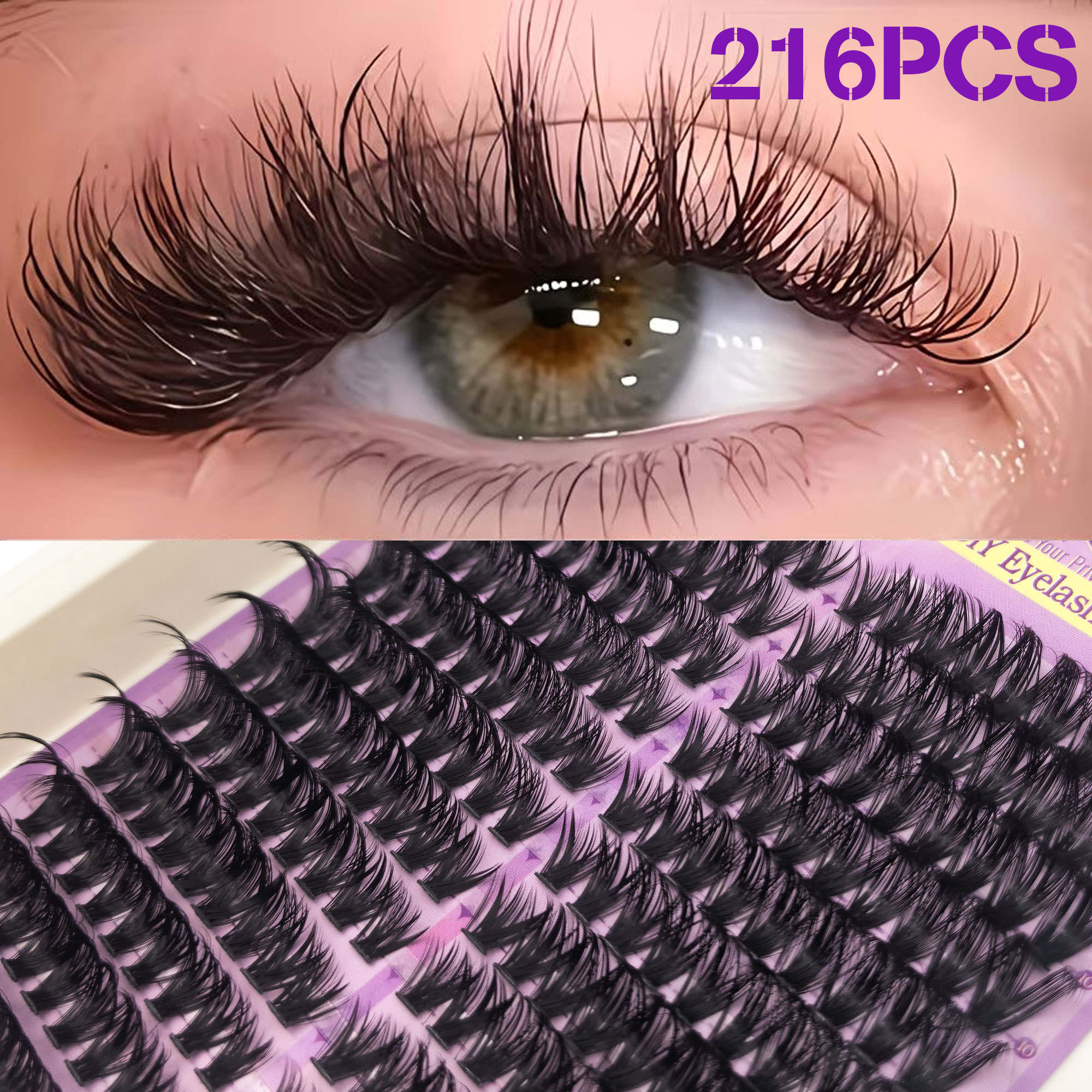 216-Cluster Curled & Thick 3 D – Eyelash Extension Volume Bewertung und Preis