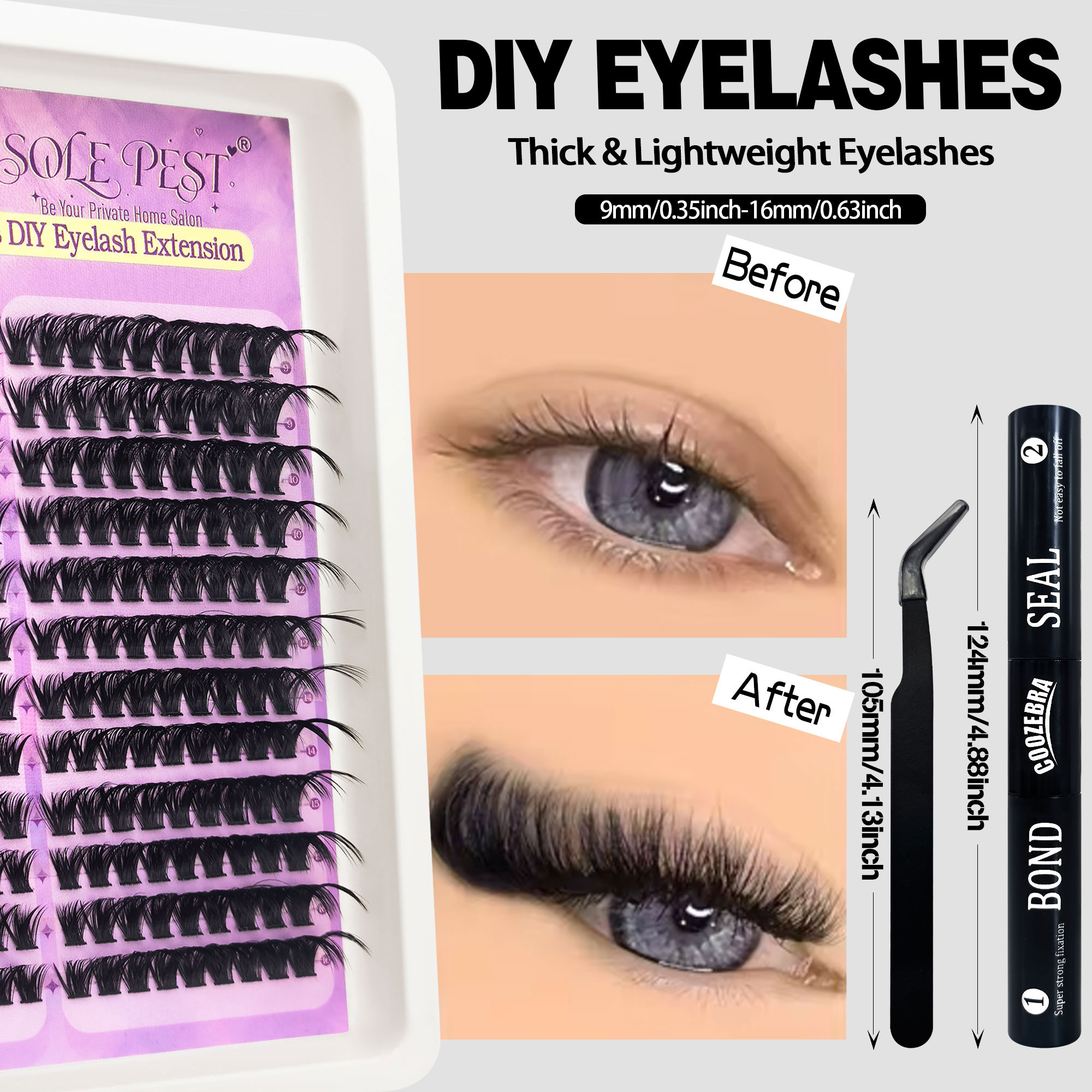 216-Cluster Curled & Thick 3 D – Eyelash Extension Volume Bewertung und Preis