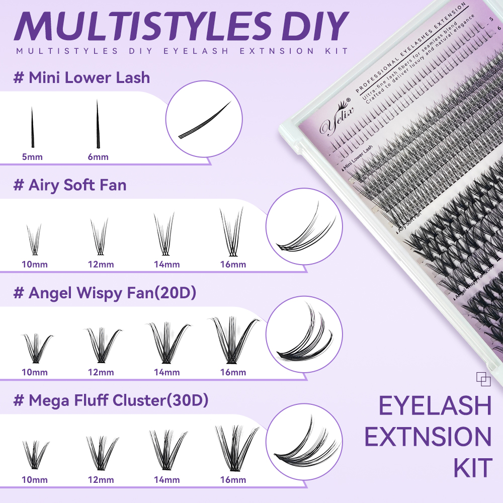 Yelix DIY Clusters Lashes Big  – Eyelash Extension Volume Bewertung und Preis