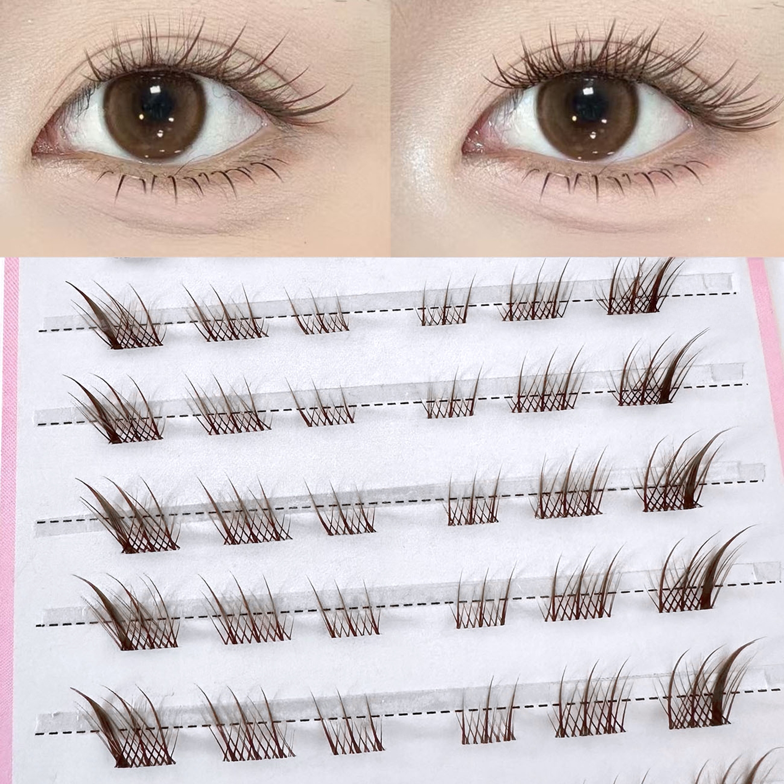 10 Rows Brown Single Cluster F – Eyelash Extension Volume Cat Eye Bewertung und Preis