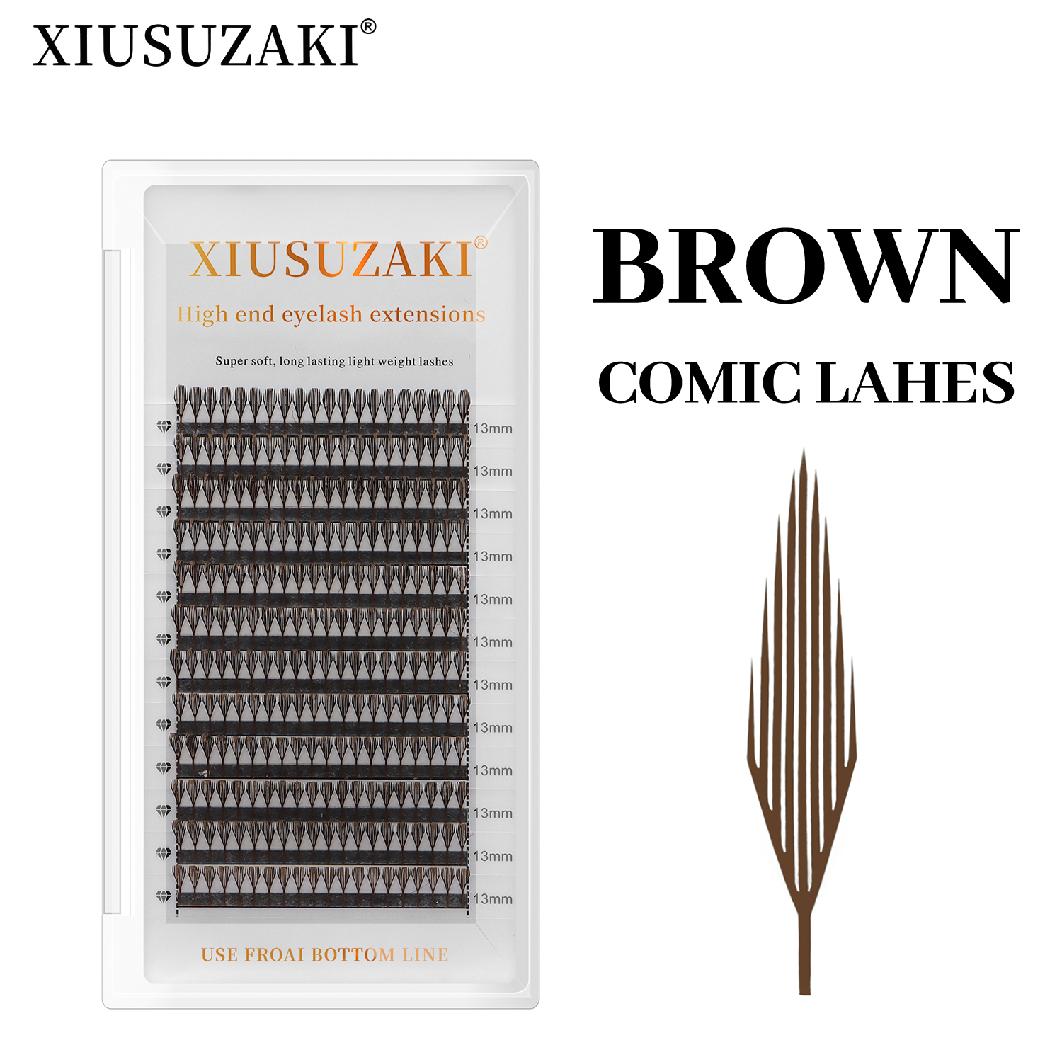 XIUSUZAKI Brown Comic Spire La – Eyelash Extension Wet Look Bewertung und Preis