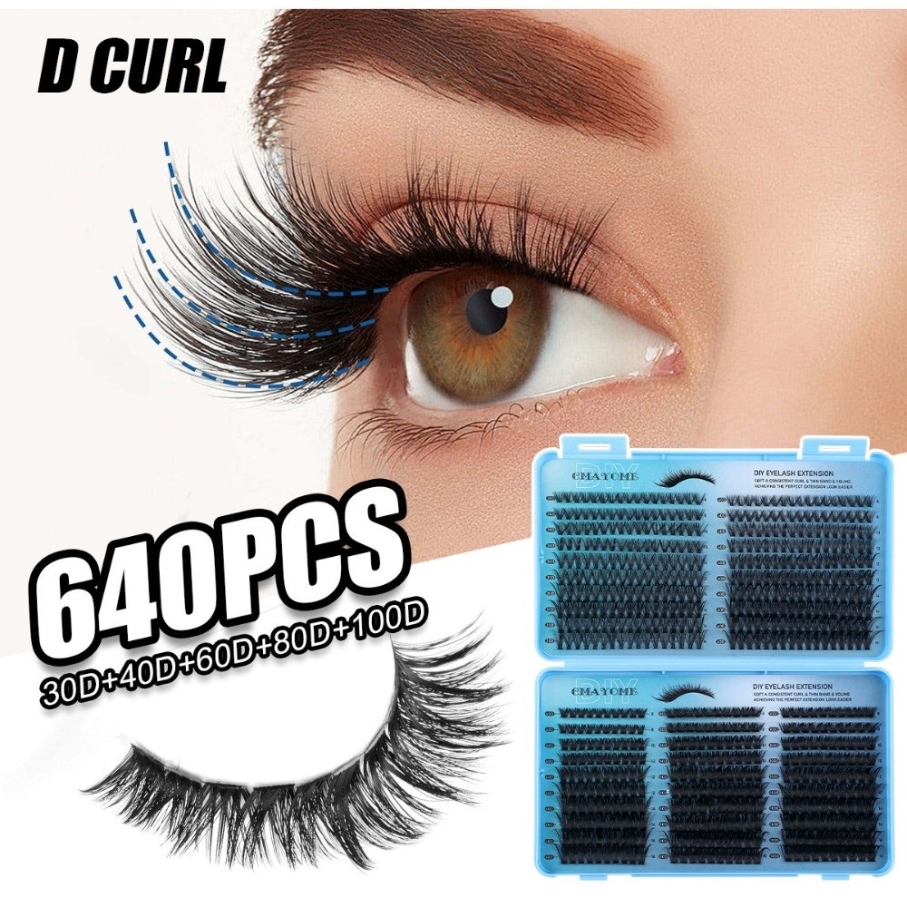 640Pcs 8-16mm Length False Eye – Eyelash Extension Volume Bewertung und Preis