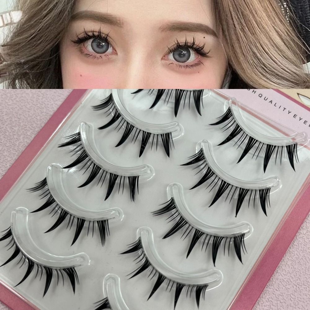 5 Pairs Pack Japanese Cosplay  – Eyelash Extension Wet Look Bewertung und Preis