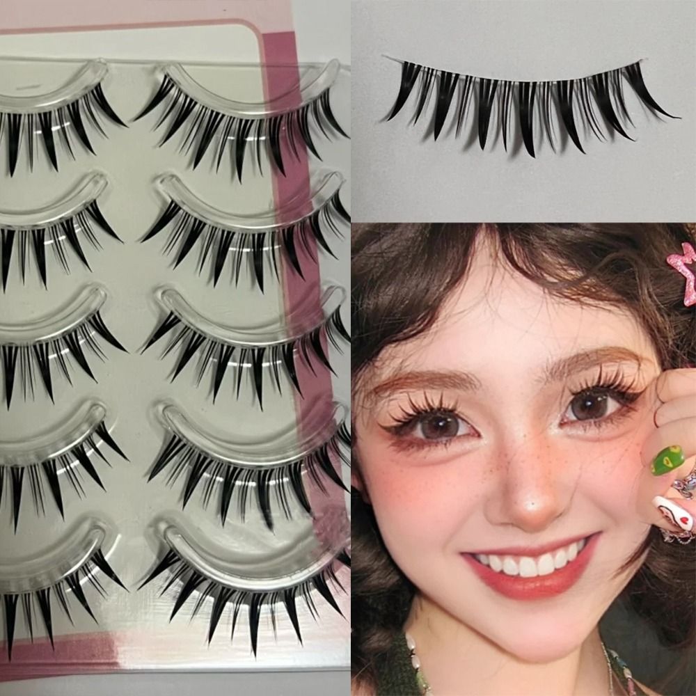 5 Pairs Pack Japanese Cosplay  – Eyelash Extension Wet Look Bewertung und Preis